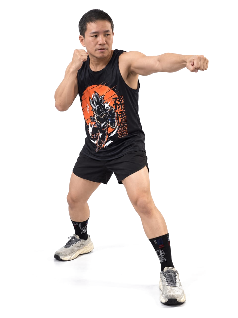 Dr. Steven Goh, Les Mills Advanced Body Combat instructor in Malaysia — combat stance pose